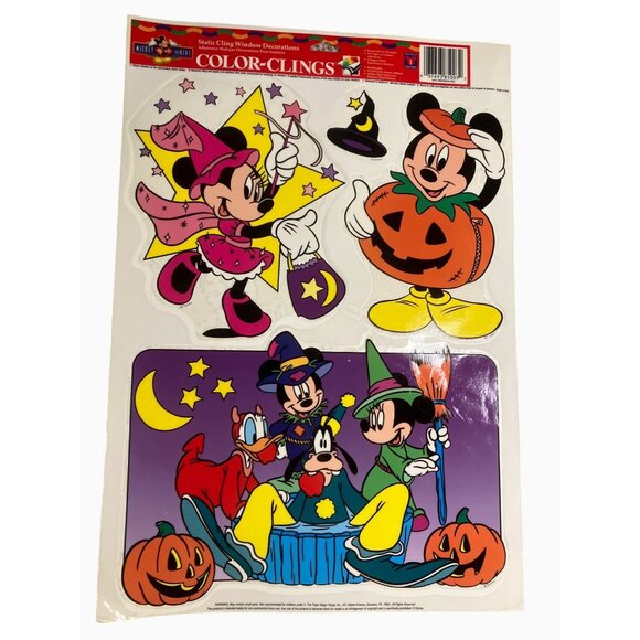 Disney Vintage Halloween Static Cling Window Decorations  Mickey & Friends - Picture 1 of 12